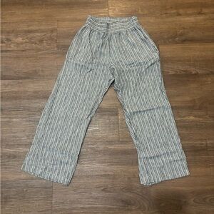 Sienna Sky Blue and White Striped Capris